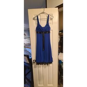 Vintage Style 90s My Miracle Blue Black And Lace Dress.